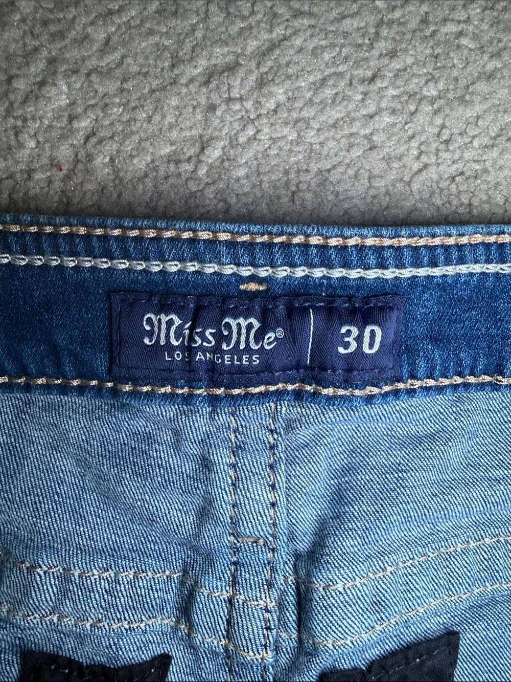 Miss Me Dark Blue Denim Pocket-Accent Jean Shorts - Picture 3 of 4